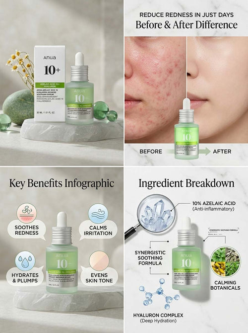 Anua - Azelaic Acid 10 Hyaluron Redness Soothing Serum 30 ml