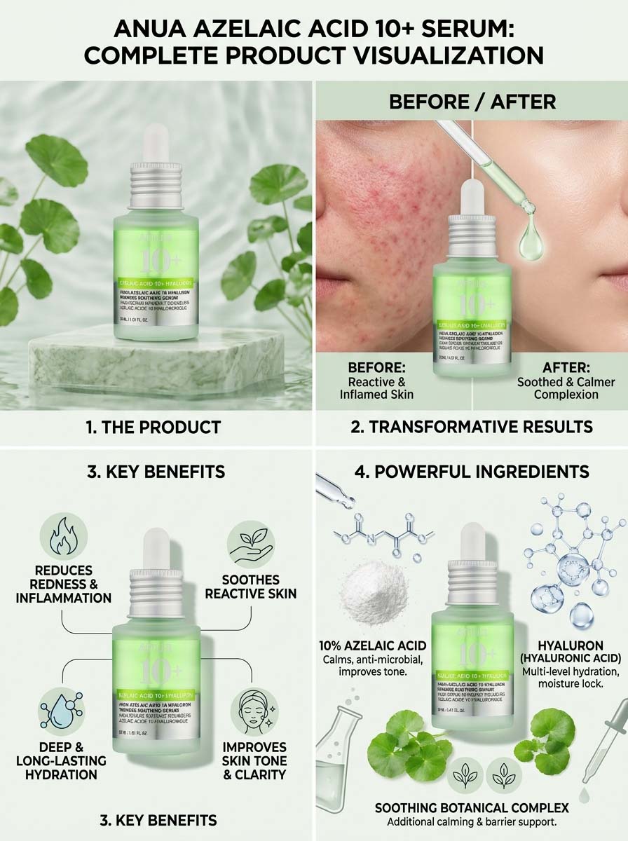Anua - Azelaic Acid 10 Hyaluron Redness Soothing Serum 30 ml