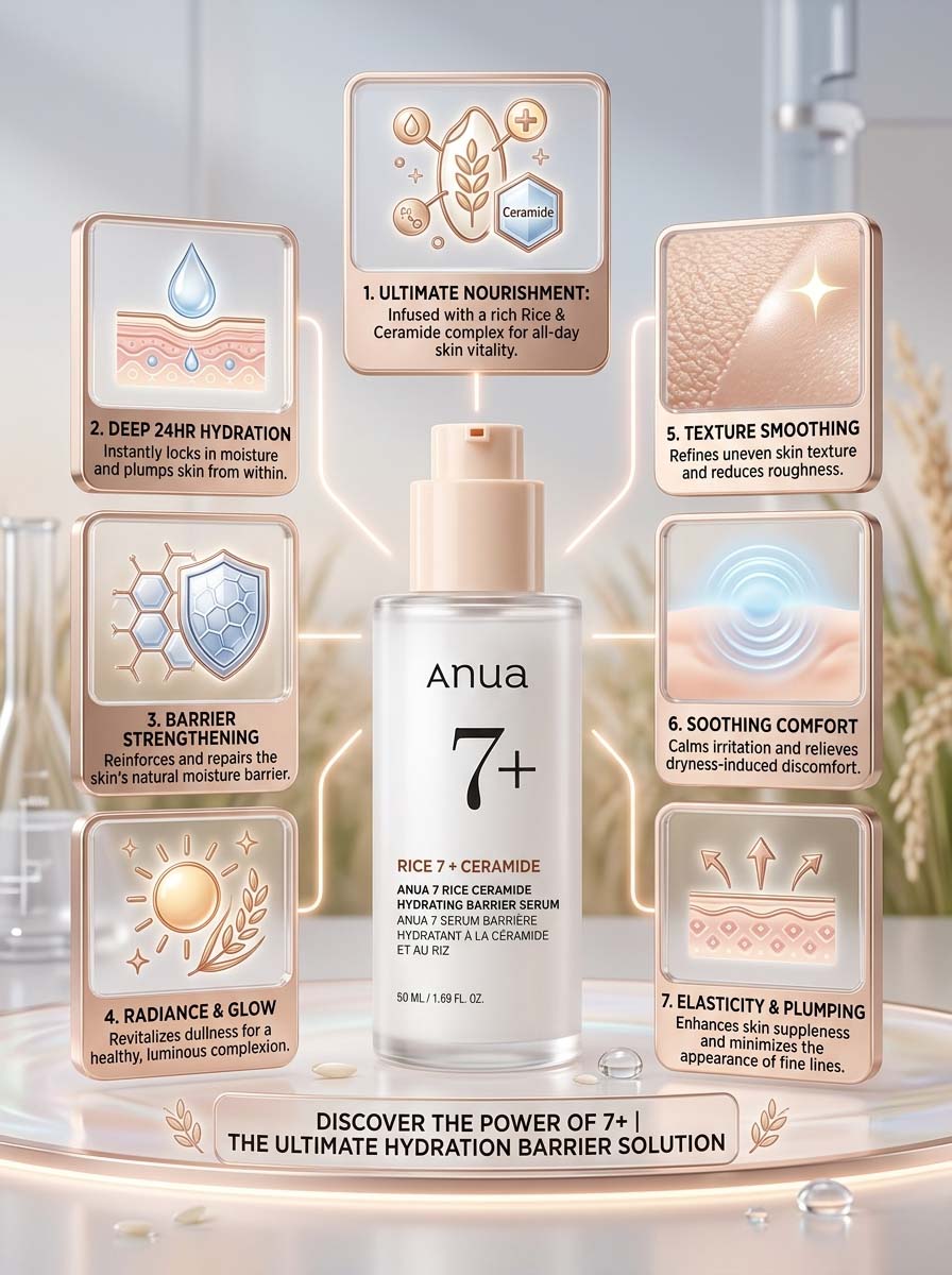 Anua 7 Rice Ceramide Hydrating Barrier Serum - 50Ml