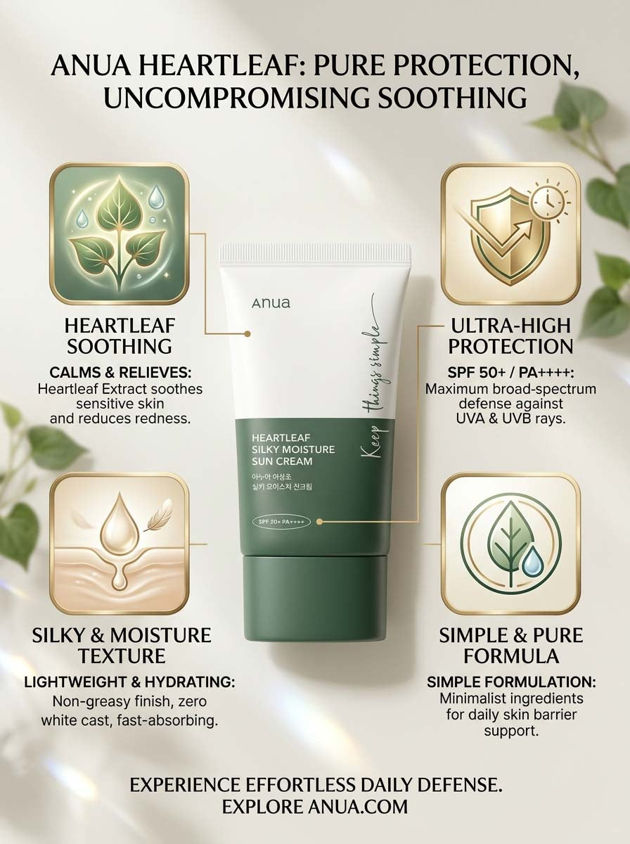 Anua Heartleaf Silky Moisture Sun Cream 50ml