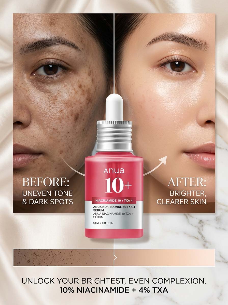Anua Niacinamide 10% + TXA 4% Serum – Brightening & Dark Spot Care | Original Korean Skincare Pakistan
