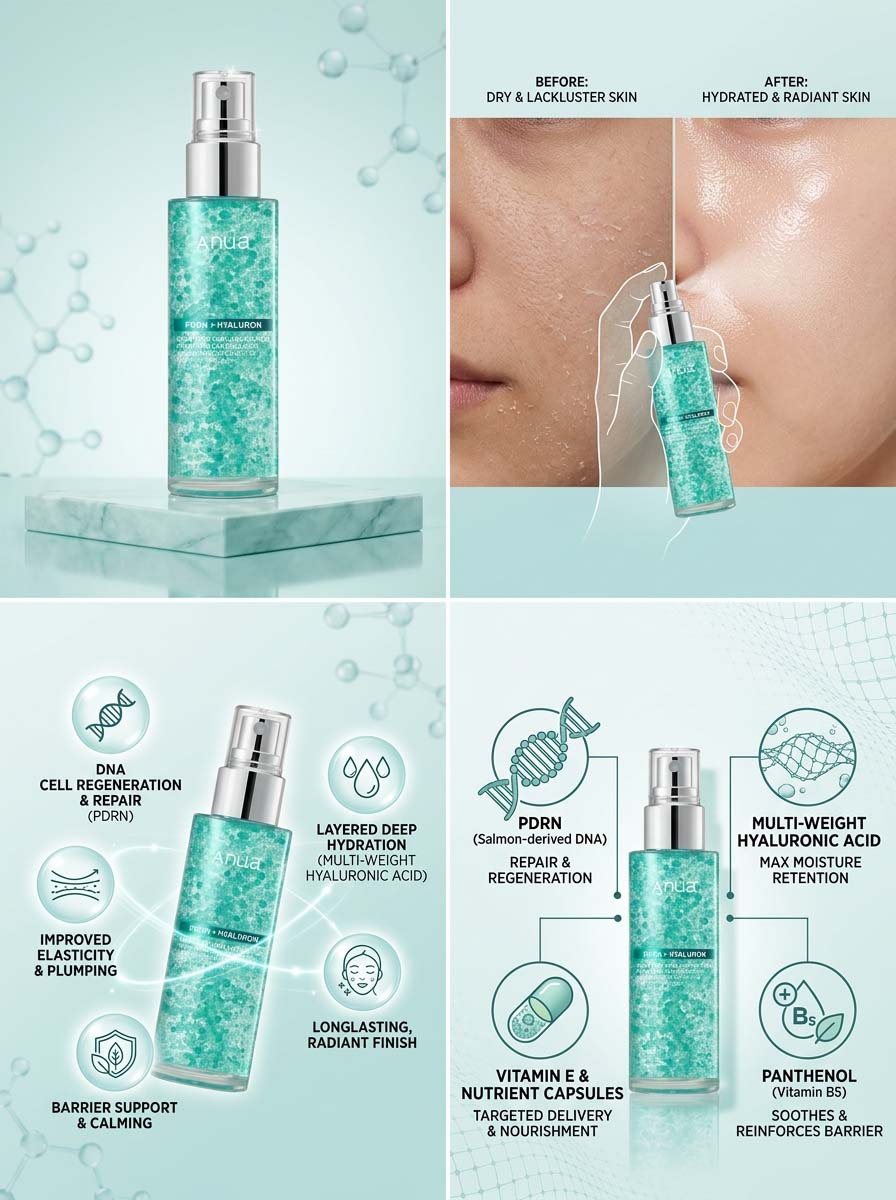Anua PDRN Hyaluronic Acid Hydrating Capsule Mist 100ml Expiry 07 - 2028
