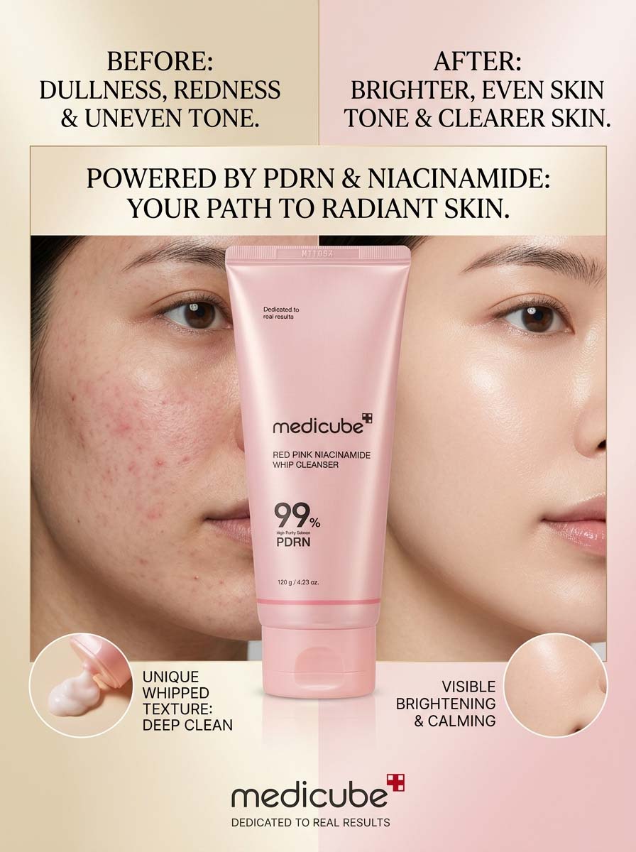 Medicube - PDRN Pink Niacinamide Whip Cleanser 120g