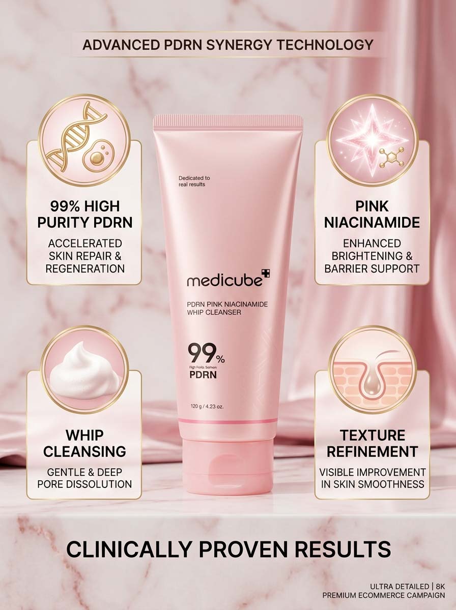 Medicube - PDRN Pink Niacinamide Whip Cleanser 120g