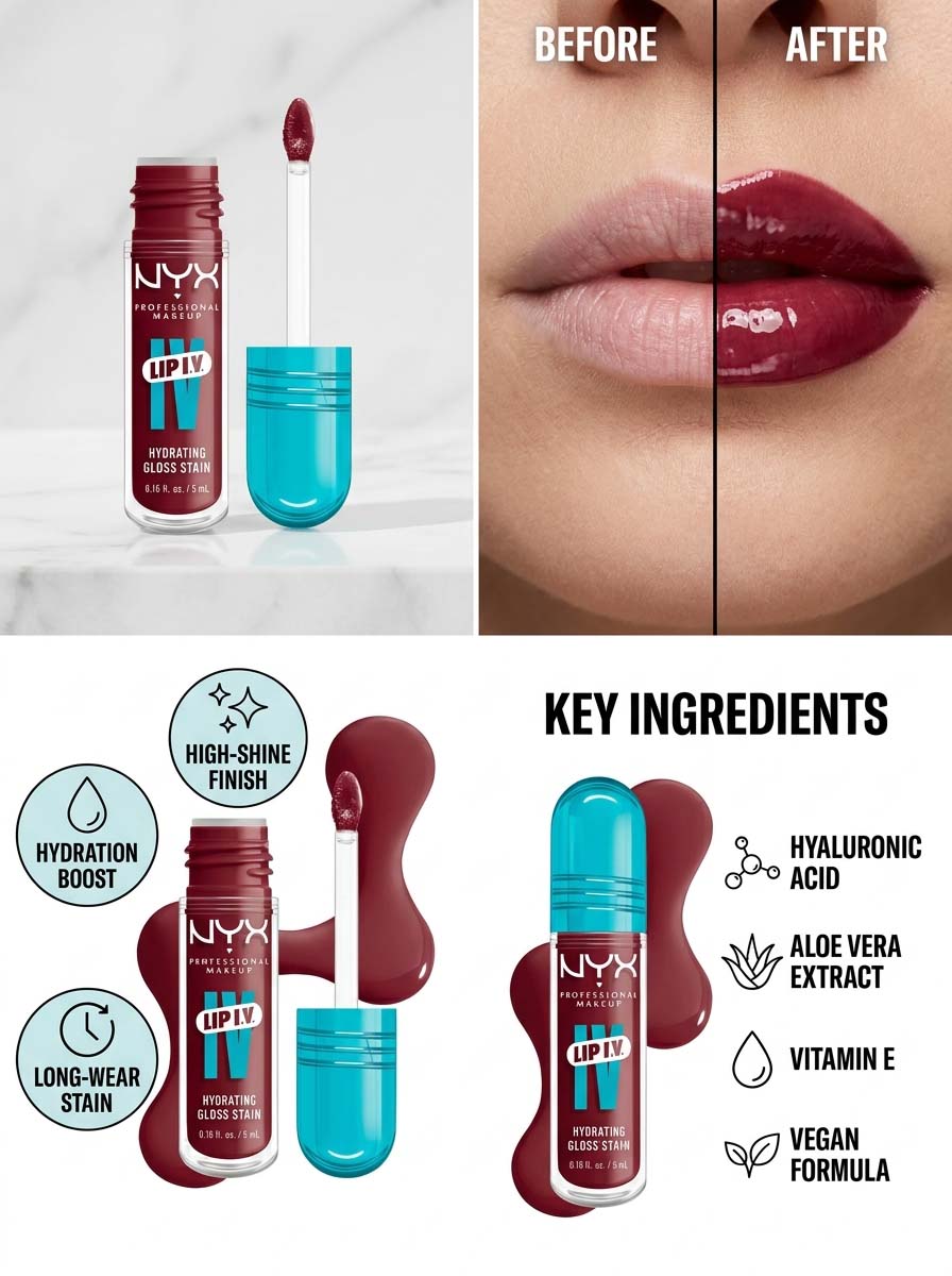 NYX Professional Makeup Lip IV Hydrating Lip Gloss Stain