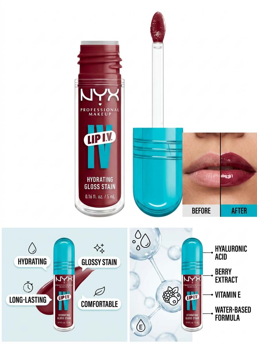 NYX Professional Makeup Lip IV Hydrating Lip Gloss Stain