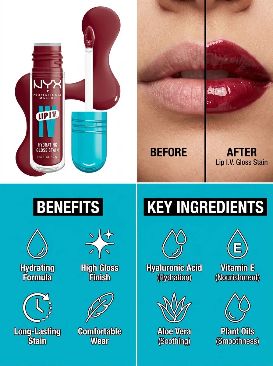 NYX Professional Makeup Lip IV Hydrating Lip Gloss Stain
