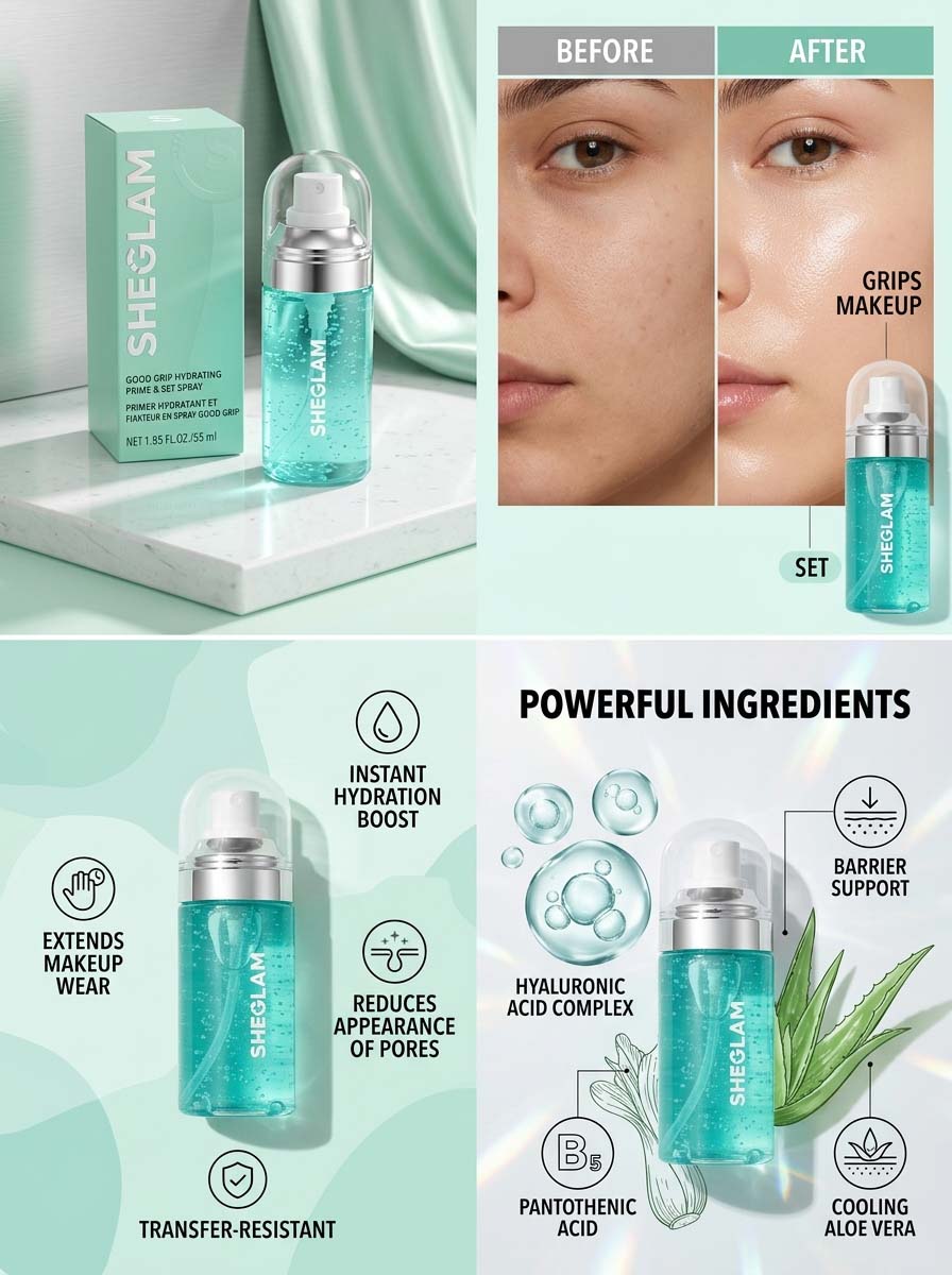 SHEGLAM Good Grip Hydrating Prime & Set Spray 55ml