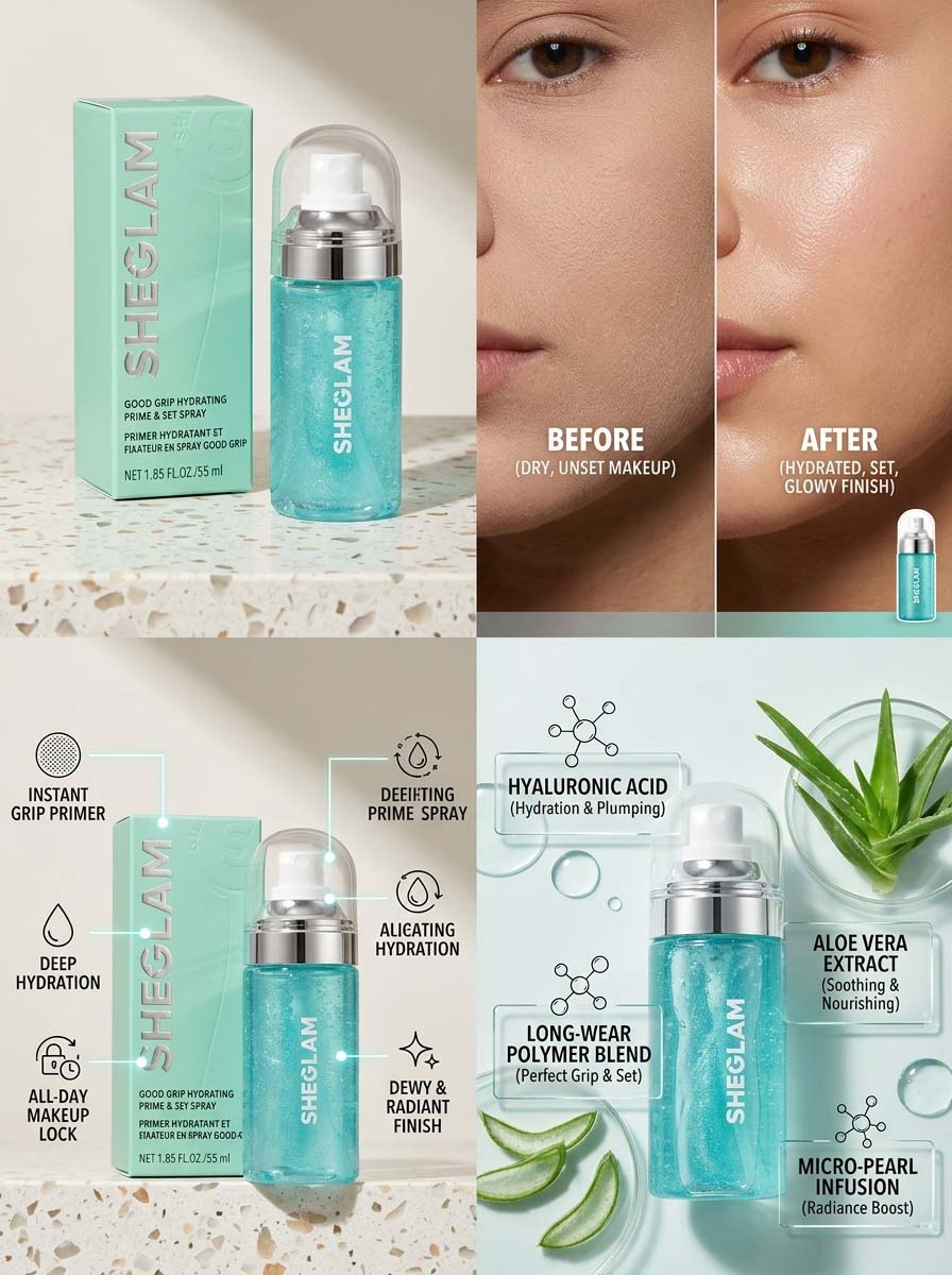 SHEGLAM Good Grip Hydrating Prime & Set Spray 55ml